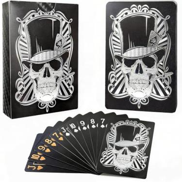 Imagem de Halloween Playing Cards Deck – Waterproof Plastic Skull Card Game for Adults & Family Fun, Pirate Style Skull King Card Game, Durable Halloween Games & Collectibles, Perfect Halloween Card Games Gift