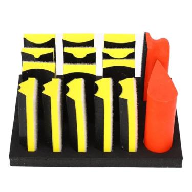 Imagem de Acouto Conjunto de Blocos de Lixa Autoadesivos de 16 Peças para Polir Madeira e Metal Com Vários Formatos para Superfícies Irregulares