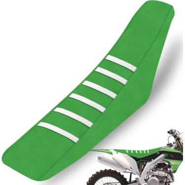 Imagem de Runfarr Capa de assento de bicicleta suja, capa de assento universal listrada branca para Dirtbike Motorcross Enduro Ebike Electric Dirt Bike Verde