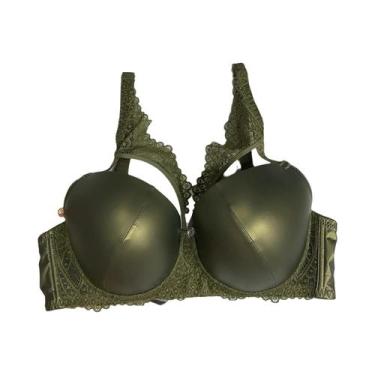 Imagem de Roupa íntima feminina de tecido de couro pu com armação pull-up copo d