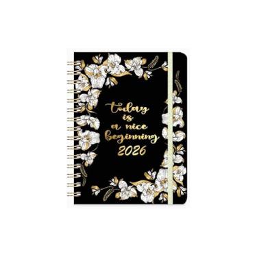 Imagem de Agenda 2026 semanal e mensal, organizador espiral A5 com papel grosso (conjunto de um livro) (fragrância sutil e sombras esparsas)