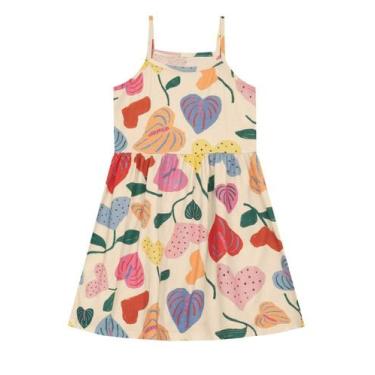 Imagem de Vestido infantil menina com flores Brandili -Natural, Natural, 10
