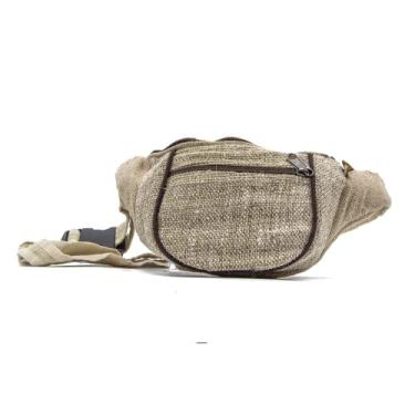 Imagem de Bolsa de cintura orgânica FWOSI – Bolsa de cânhamo puro, pochete para homens e mulheres para caminhadas e viagens – Bolsa de praia Boho para uso diário, bolsas transversais de algodão – Feita à mão do