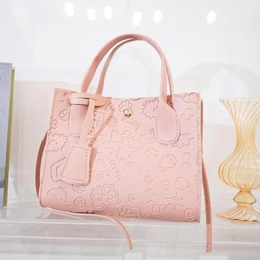 Imagem de Bolsa transversal com alça pequena – Bolsa feminina tipo barril, rosa