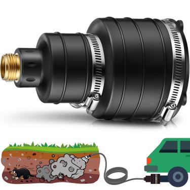 Imagem de Qualirey 1 pacote com acessório de tubo de escape de controle de pragas de transporte do carro para o subsolo para matar roedores ao ar livre, como toupeiras, esquilos, gambás (adequado para tubos de