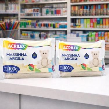 Imagem de Massinha argila 100g natural acrilex