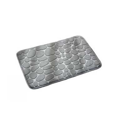 Imagem de KIT Tapete Paralelepípedos Soft para Banheiro, Sala e Quarto Diversas Cores Antiderrapante Super.(2 Peças,PARALELEPIPED CINZA)