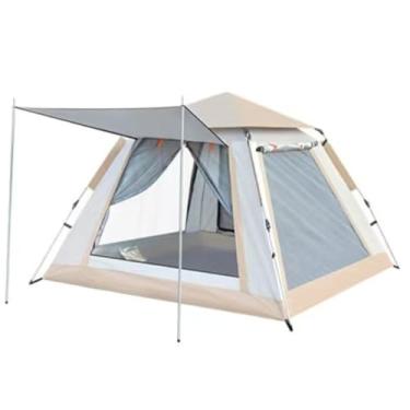 Imagem de Tenda de camping de praia automática, com abertura rápida, à prova de chuva, para várias pessoas, com quatro lados, para 5 a 8 pessoas (240 * 240 * 155cm) (Cinza)