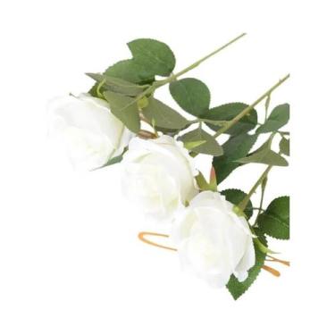 Imagem de Buquê De Flores De Rosa Artificial Em Seda Com Ramos Longos 5 Peças Ac