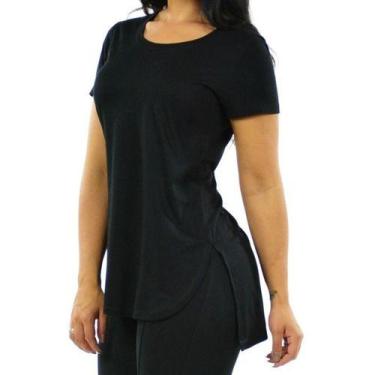 Imagem de Kit 2 Blusas Feminina Mullet Plus Size Longa - Vesttuario, Preto, 50