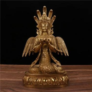 Imagem de FENNYYAR Ornamento de Buda Mãe Buda de Latão Puro, Árvore da Fortuna, 25 cm, Sala de Estar em Casa Artesanato Decoração Feng Shui