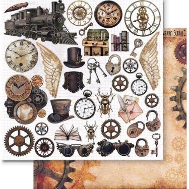 Imagem de Papel para Scrapbook Dupla Face 30,5x30,5 cm - SD-1230 - Coleção Steam