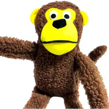 Imagem de Brinquedo Macaco Marrom Petbuco para Cães Macaco de Pelúcia Marrom e Bege Brinquedo de Pelúcia Mordedor de Pelucia