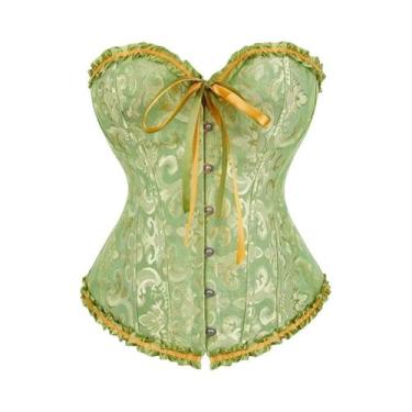 Imagem de Corset Vitoriano plus Size Sexy Overbust Com Renda, Lingerie Vintage C