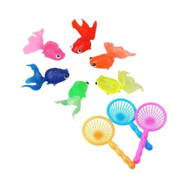 Imagem de Brinquedos De Banho De Peixe Dourado De Borracha Kawaii 10 Peças Flutu