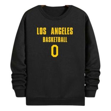 Imagem de Blusa Moletom Gola Basquete Los Angeles Basketball Número 0 - Loja Cli