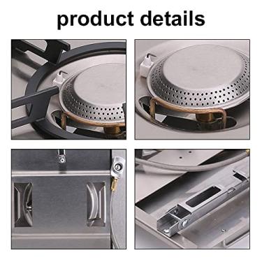 Imagem de Fogões de cartucho dobráveis ​​ao ar livre Ignição eletrônica portátil Forno de mesa de alta potência 4000W para camping Piquenique Churrasco Aço inoxidável Liga de alumínio Latão (Prata)