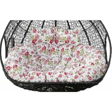 Imagem de Almofadas grossas e laváveis ​​para substituição de cadeiras suspensas em formato de ovo, almofadas para cadeiras de balanço duplas, almofadas para cadeiras de rede suspensas.