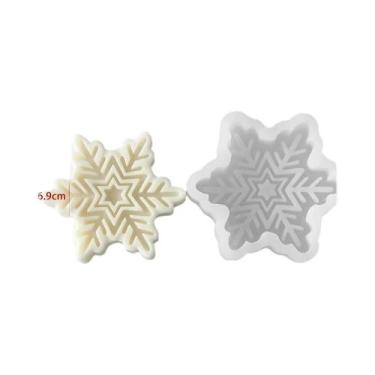 Imagem de Molde De Silicone 3D Floco De Neve Para Natal, DIY Sabonete, Cera Arom