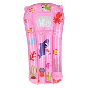 Imagem de Boia de Piscina Colchão Inflável Infantil com Estampa Fundo do Mar Rosa para Bebê