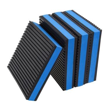 Imagem de CLAHJQX 4 peças de borracha com nervuras de 4,7 x 4,7 x 20,3 cm com almofadas antivibração central de EVA, tapetes de isolamento resistentes para HVAC/compressor de ar/lavadora e secadora/unidades de