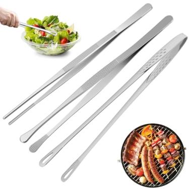 Imagem de Kit 3 Pinça Culinária, 30 cm Pinça de Cozinha e Profissional, Aço Inoxidável, Adequado para Grelhar, Decorar, Cozinhar e Fritar