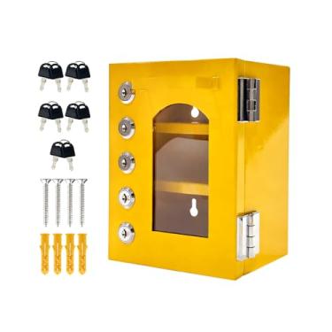 Imagem de BULANGDI Estação de identificação SAFELockout – Caixa de loto de aço montável na parede, possui uma porta transparente com trava integrada para segurança, trava de segurança industrial, compatível com