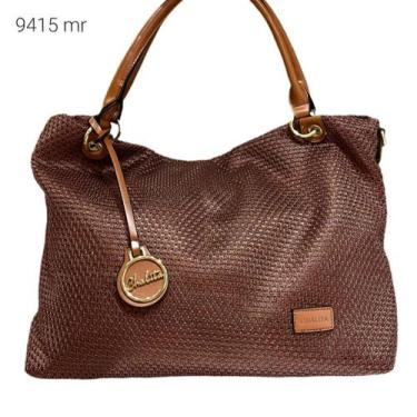 Imagem de Bolsa Feminina Sacola Nylon Ombro Transversal Chalita 9415, Marrom