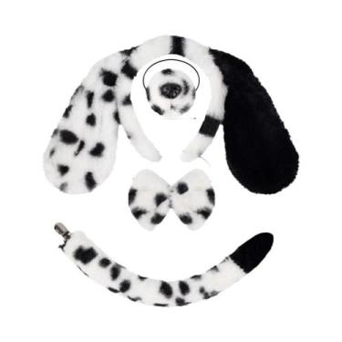 Imagem de Tiara De Cão Dálmata Adulto Com Orelhas, Laço E Cauda, Fantasia De Des