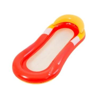 Imagem de Colchão Inflável Flutuante para Piscina 165cm – Cama Aquática Adulto Conforto Verão(Laranja)