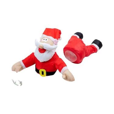 Imagem de Decoração De Natal Animada 3D Com Papai Noel E Rena Enrolados, Engraça