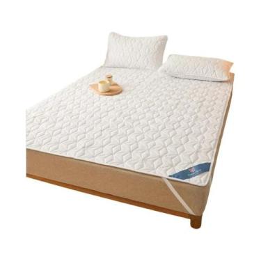 Imagem de Protetor De Colchão Impermeável E Almofadado Com Faixa Elástica Para C