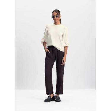 Imagem de Blusa feminina em meia malha Essendi - P, G, Natural