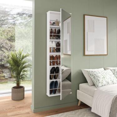 Imagem de Sapateira Suspensa com Espelho Itabuna - Politorno, Branco