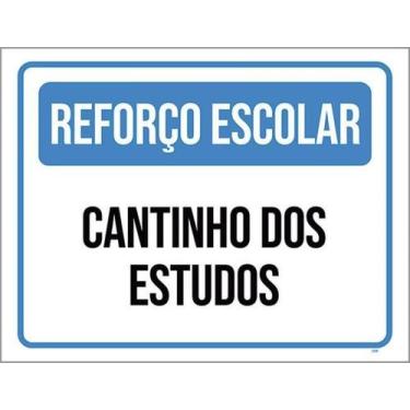 Imagem de Placa Reforço Escolar Cantinho Estudos 27X35 - Sinalizo