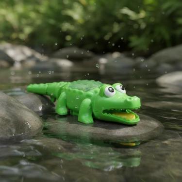 Imagem de Jacaré de Brinquedo à Corda com Luz Colorida Articulado Infantil - ARK