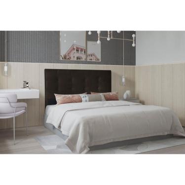 Imagem de Cabeceira Casal 1,60m Berlim Suede Marrom Dal Poz Estofados