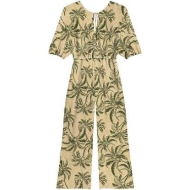 Imagem de Macacão Longo Estampado Com Mangas  E Amarração-Feminino