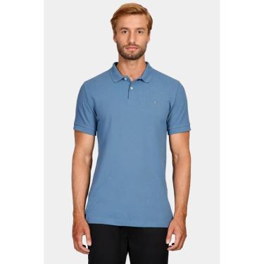 Imagem de Polo Aramis Manga Curta Lisa Piquet Azul Médio-Masculino