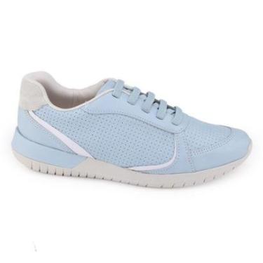 Imagem de Tênis Usaflex AH1712003 Casual Couro Oceano cadarço elástico-Feminino