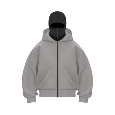Imagem de Moletom Masculino Com Capuz Duplo E Balaclava, Estilo Y2K Gótico Haraj
