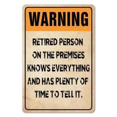 Imagem de Placa de Metal Ubewair 20x30 cm Divertida Aposentadoria