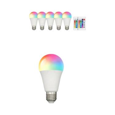 Imagem de Lâmpada LED RGBW Spotlight 10W A60 220V E27 Com Controle Remoto Infrav