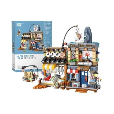 Imagem de Blocos De Montar LOZ: Loja De Takoyaki E Sorveteria Com Tema De Rua - 