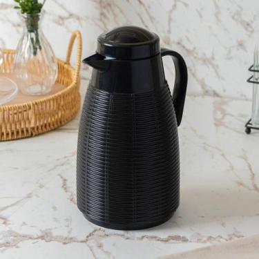 Imagem de Garrafa Térmica 400ml Rattan Preto Plástico Lyor