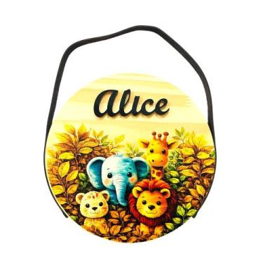 Imagem de Porta Maternidade Safari Aquarela - Nome Personalizado - Drackma