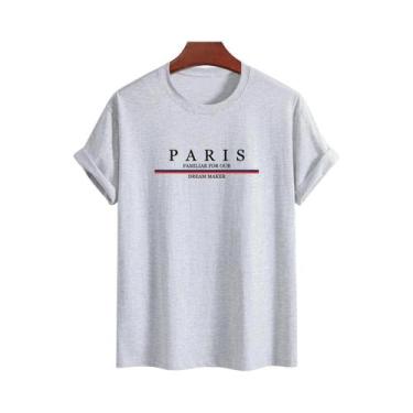 Imagem de Moletom Masculino Com Estampa Paris, Corte Solto, Casual, Gola Redonda