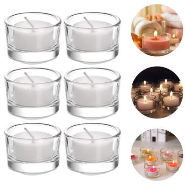 Imagem de 6 Castiçais De Vidro Redondo P/ Decoração Porta Vela 35ml - Freecom