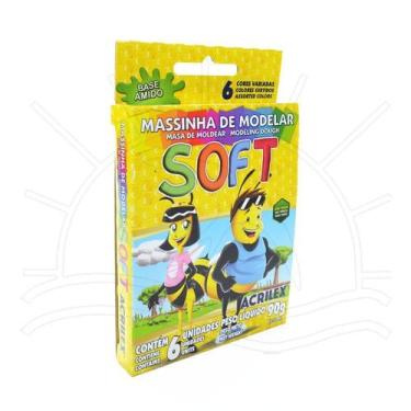 Imagem de Massinha de Modelar Escolar Soft - 6 Cores Massinha de Modelar Escolar