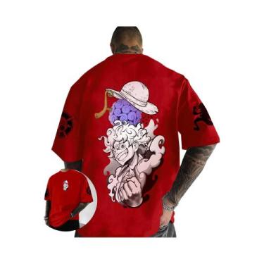 Imagem de Camiseta Unissex Oversized De Anime Oficial Luffy Zoro Em Algodão Maci